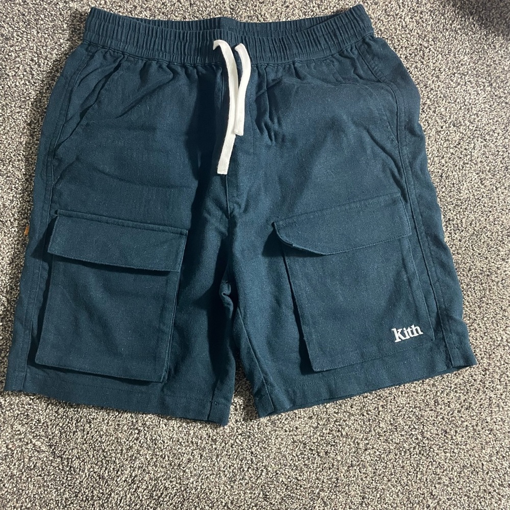 Kith Blue Cargo Shorts with Elastic Waistband
